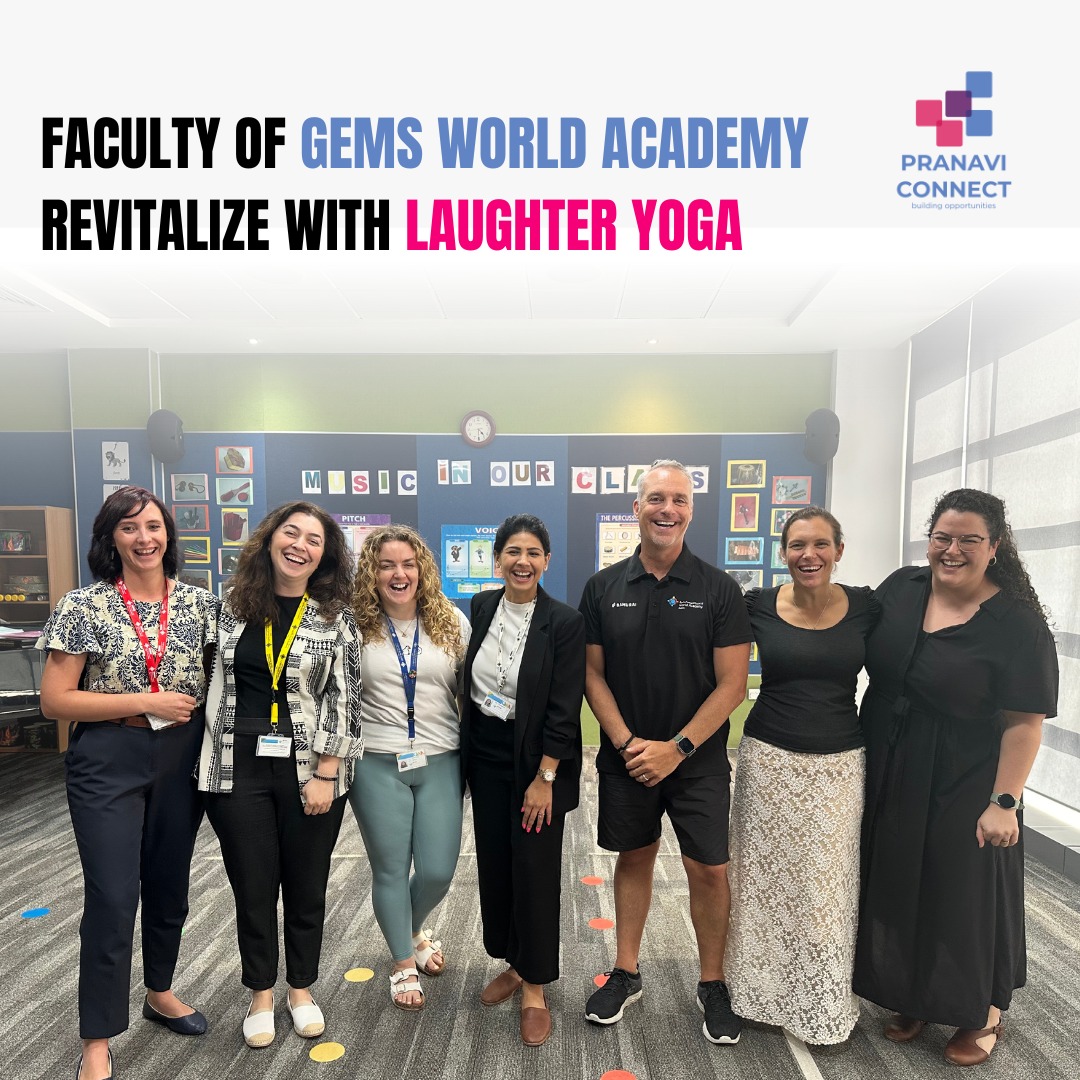Pranavi Connect laughter yoga session at GEMS World Academy